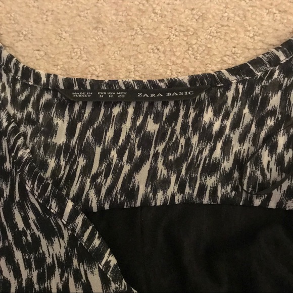 Zara Animal Print Wrap Dress Black Size M - Picture 2 of 3